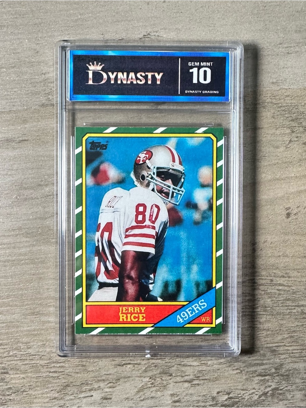 Jerry Rice Rookie 1986 Topps #161 Gem Mint 10 Novelty Card. SF 49ers.